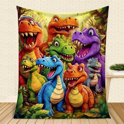 🎄Weihnachtsverkauf - 49% Rabatt🎁Niedlicher lächelnder Dinosaurier HD Digitaldruck Flanell