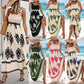 👚 60% RABATT!  🌸Damen Sommer Print Ärmelloses Fließendes Langes Kleid